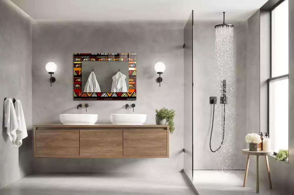 Obdélníkové dekorační zrcadlo Barevný etnický vzor