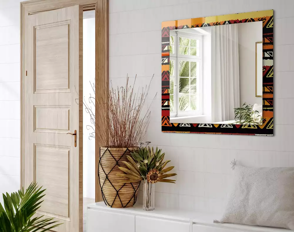 Obdélníkové dekorační zrcadlo Barevný etnický vzor