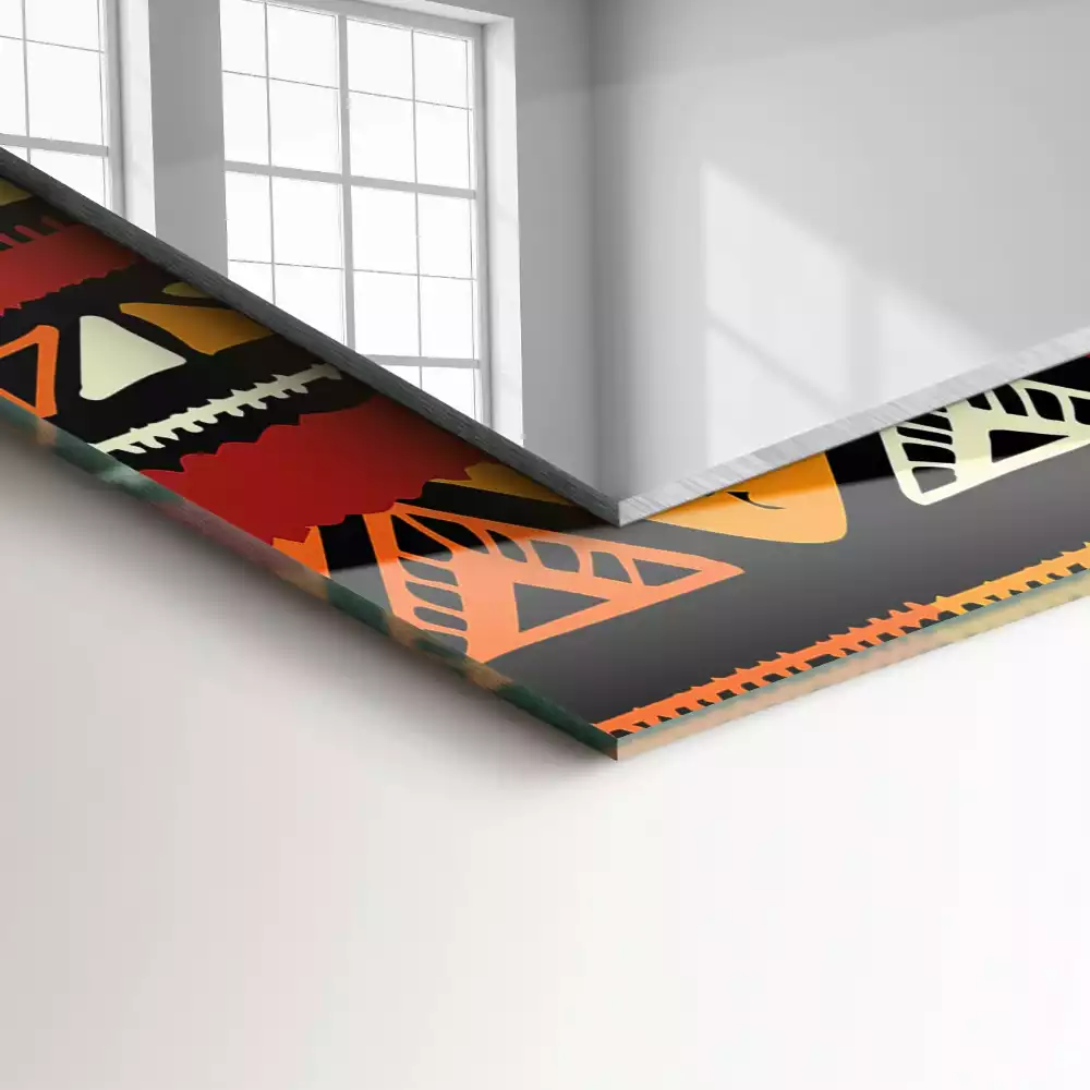 Obdélníkové dekorační zrcadlo Barevný etnický vzor