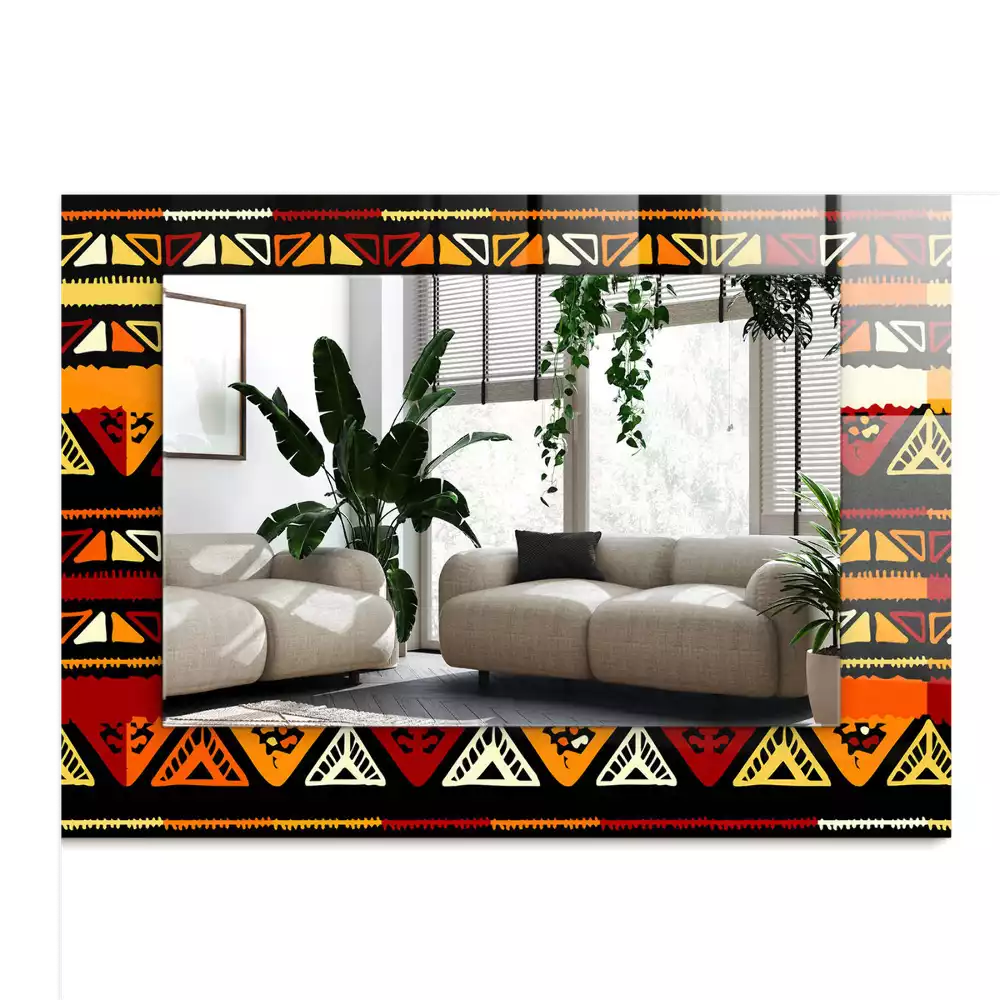 Obdélníkové dekorační zrcadlo Barevný etnický vzor