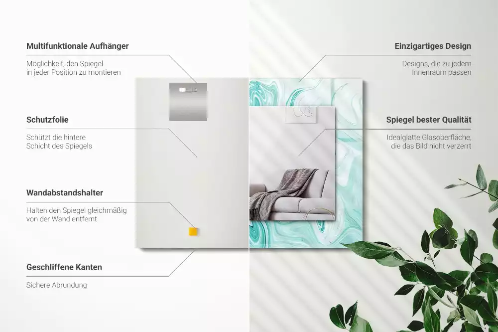 Obdélníkové dekorační zrcadlo Abstraktní mramorový vzor