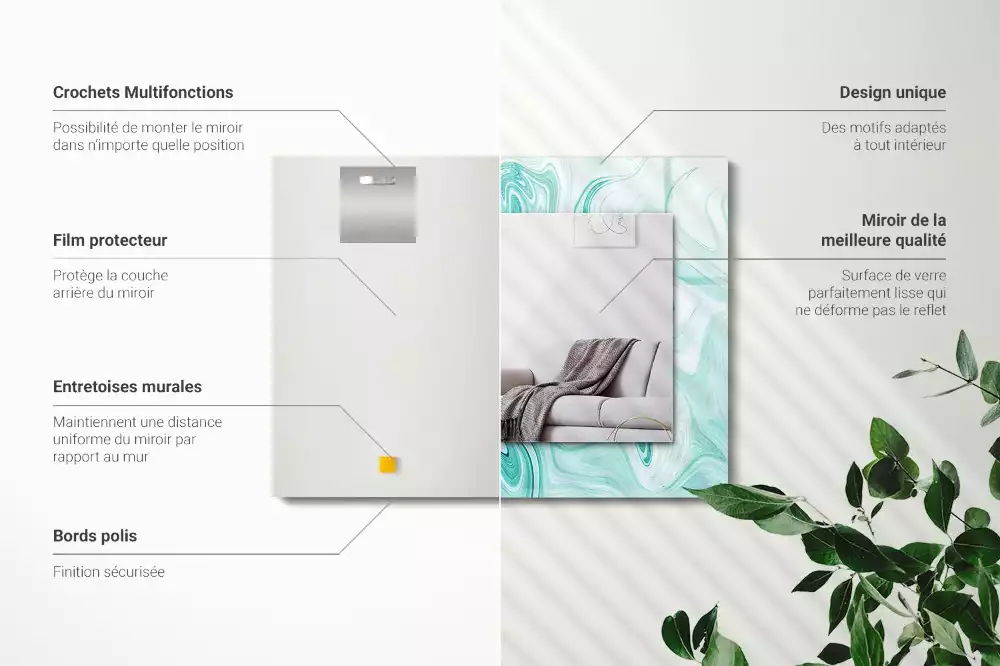 Obdélníkové dekorační zrcadlo Abstraktní mramorový vzor