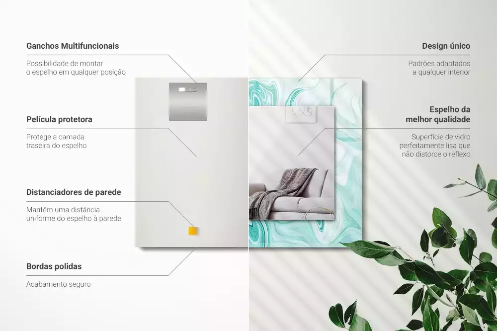 Obdélníkové dekorační zrcadlo Abstraktní mramorový vzor