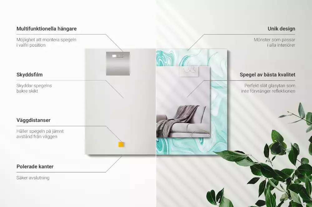 Obdélníkové dekorační zrcadlo Abstraktní mramorový vzor