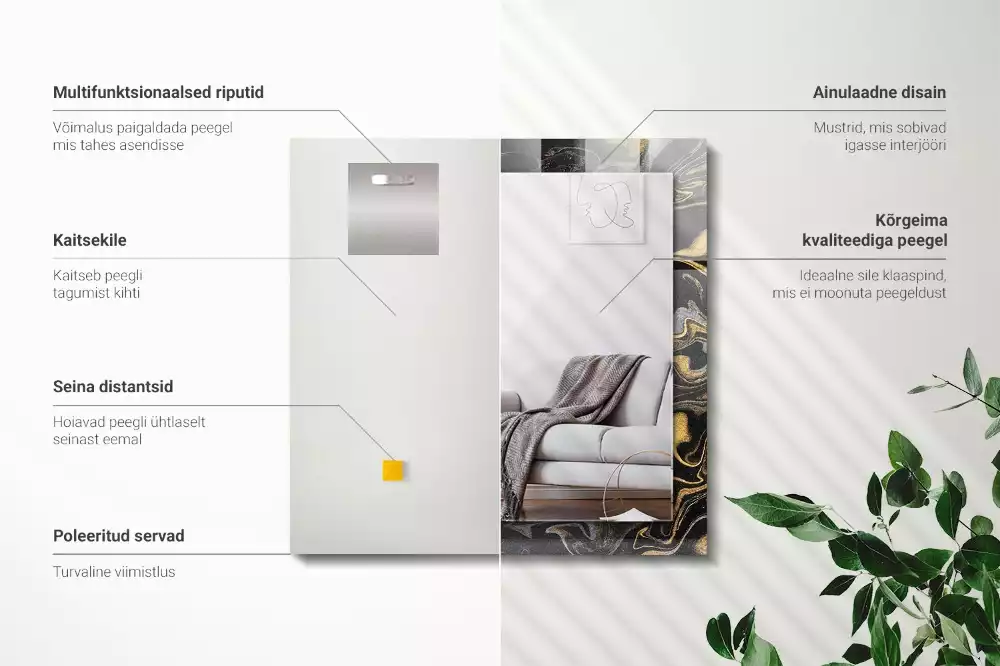 Obdélníkové dekorační zrcadlo Abstraktní mramorový vzor