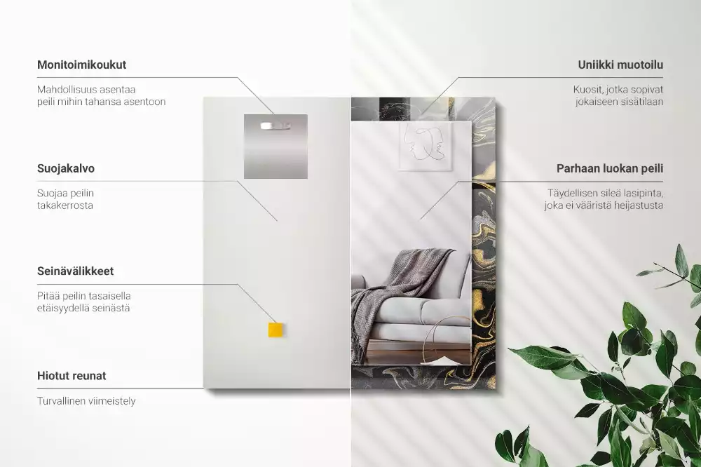 Obdélníkové dekorační zrcadlo Abstraktní mramorový vzor