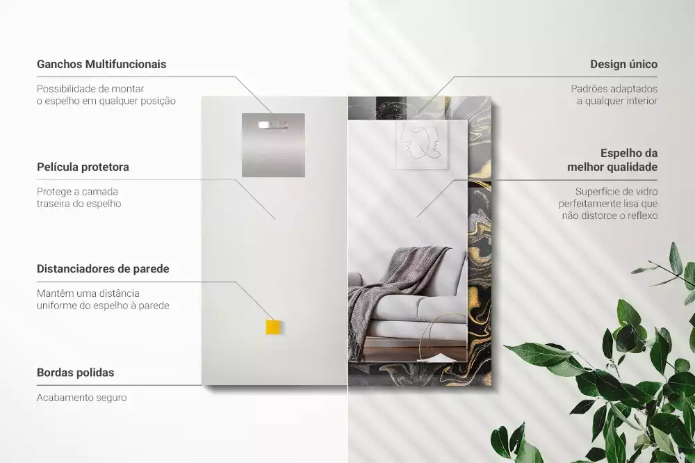 Obdélníkové dekorační zrcadlo Abstraktní mramorový vzor