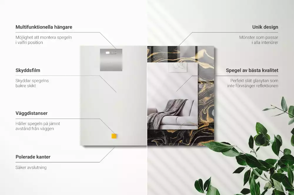 Obdélníkové dekorační zrcadlo Abstraktní mramorový vzor