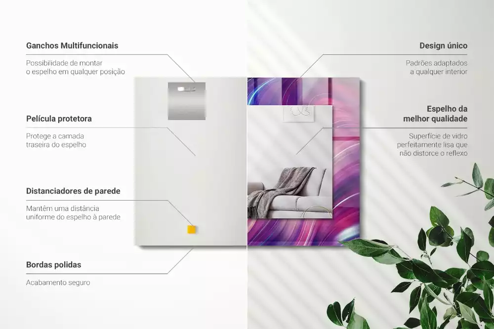 Obdélníkové dekorační zrcadlo Abstraktní barevné vlny