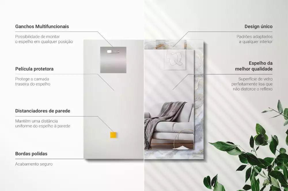 Obdélníkové dekorační zrcadlo Textura mramorového vzoru