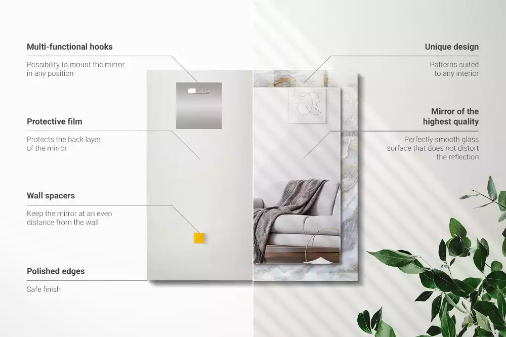 Obdélníkové dekorační zrcadlo Textura mramorového vzoru