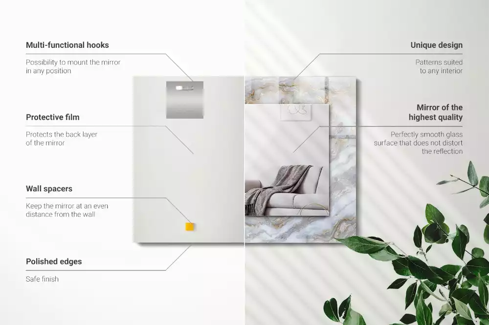 Obdélníkové dekorační zrcadlo Textura mramorového vzoru