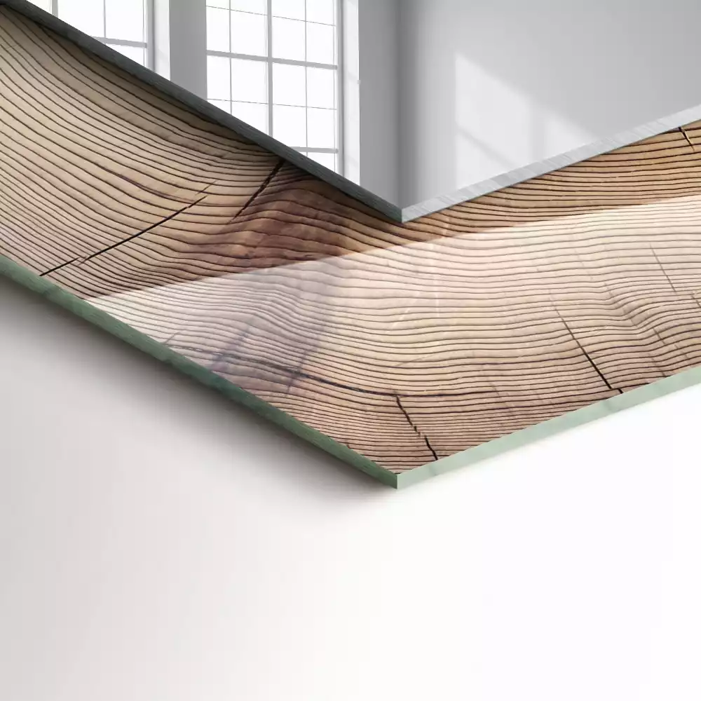 Obdélníkové dekorační zrcadlo Průřez kmenem stromu