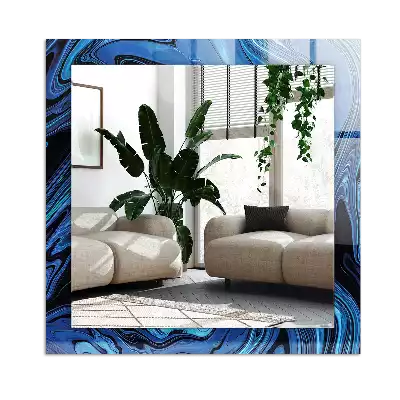 Obdélníkové dekorační zrcadlo Abstraktní modrý vzor