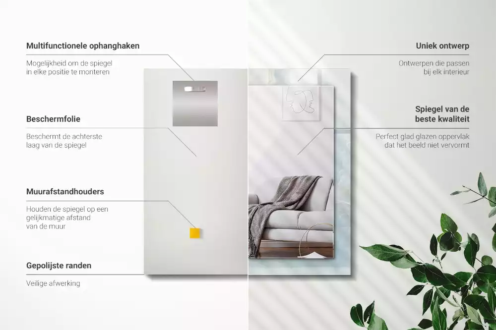 Obdélníkové dekorační zrcadlo Modrý onyxový mramor