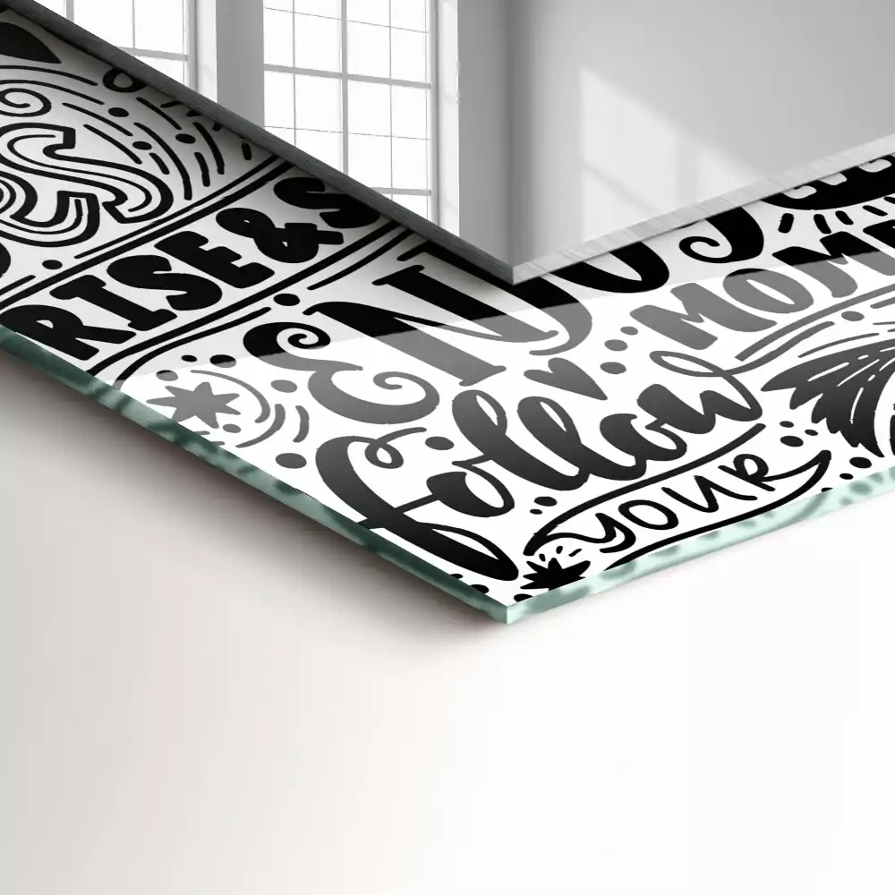 Obdélníkové dekorační zrcadlo Motivační ruční písmo