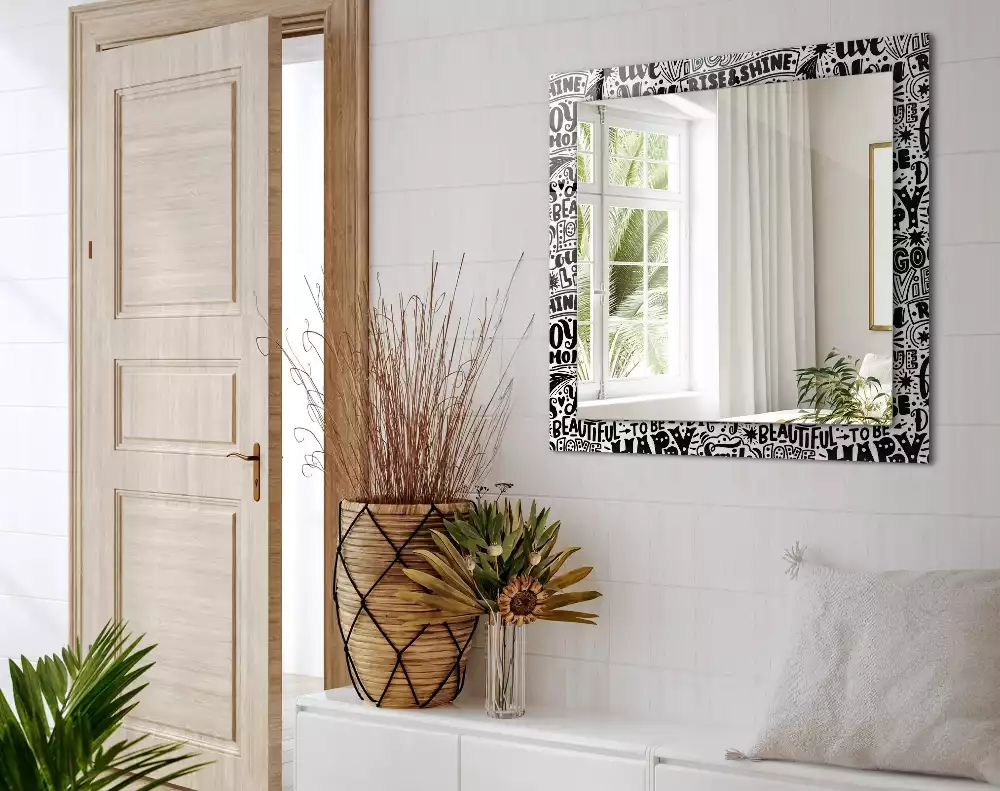 Obdélníkové dekorační zrcadlo Motivační ruční písmo