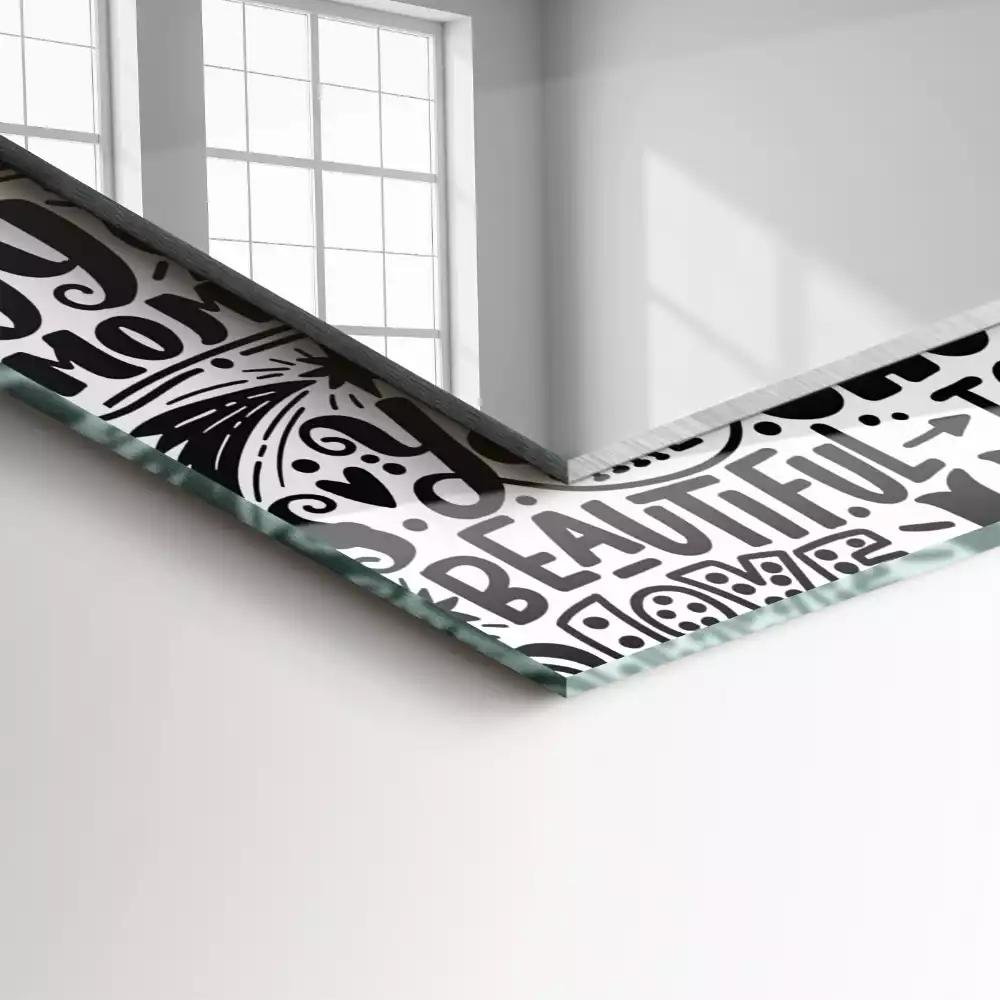 Obdélníkové dekorační zrcadlo Motivační ruční písmo