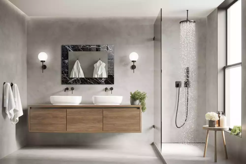 Obdélníkové dekorační zrcadlo Černý mramor