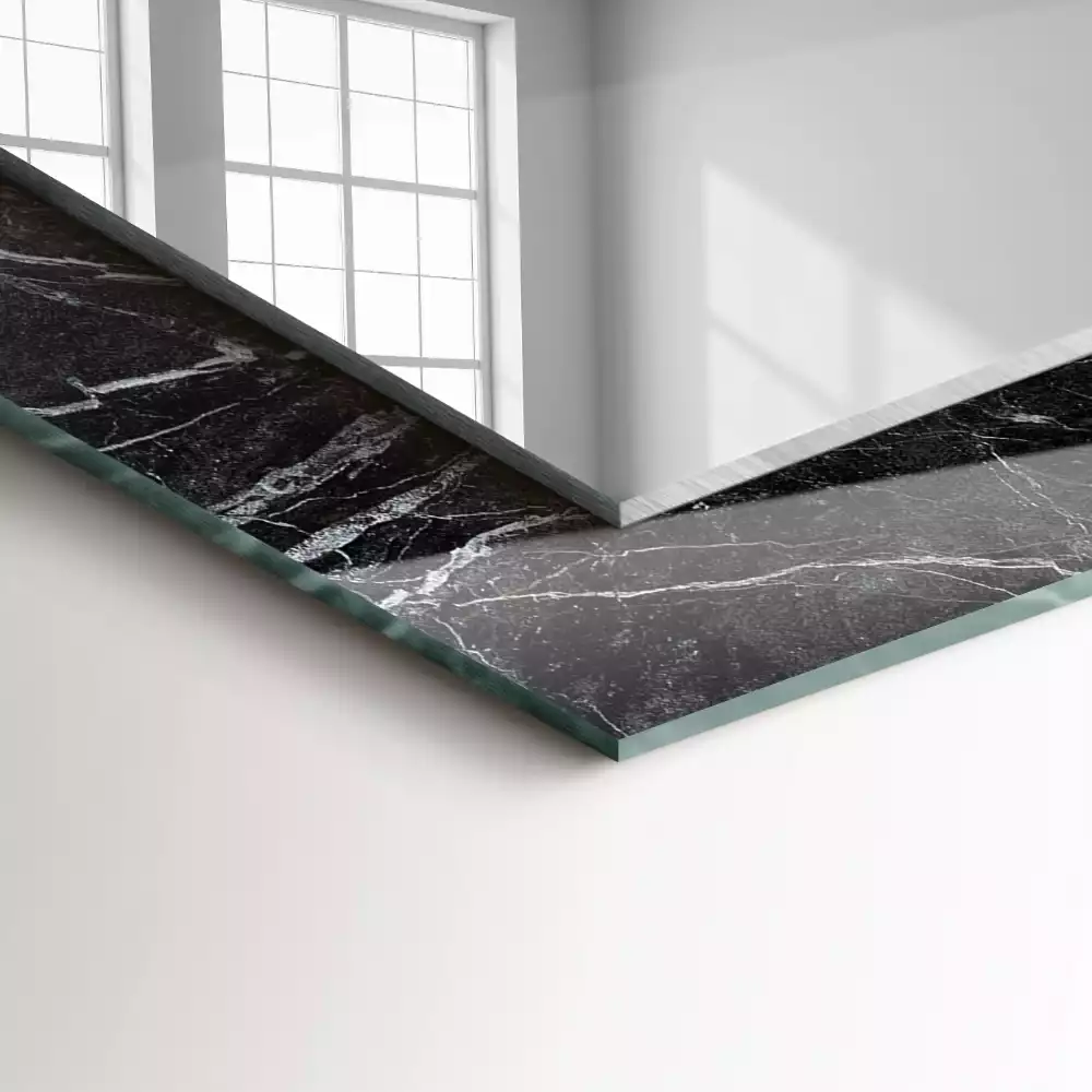 Obdélníkové dekorační zrcadlo Černý mramor