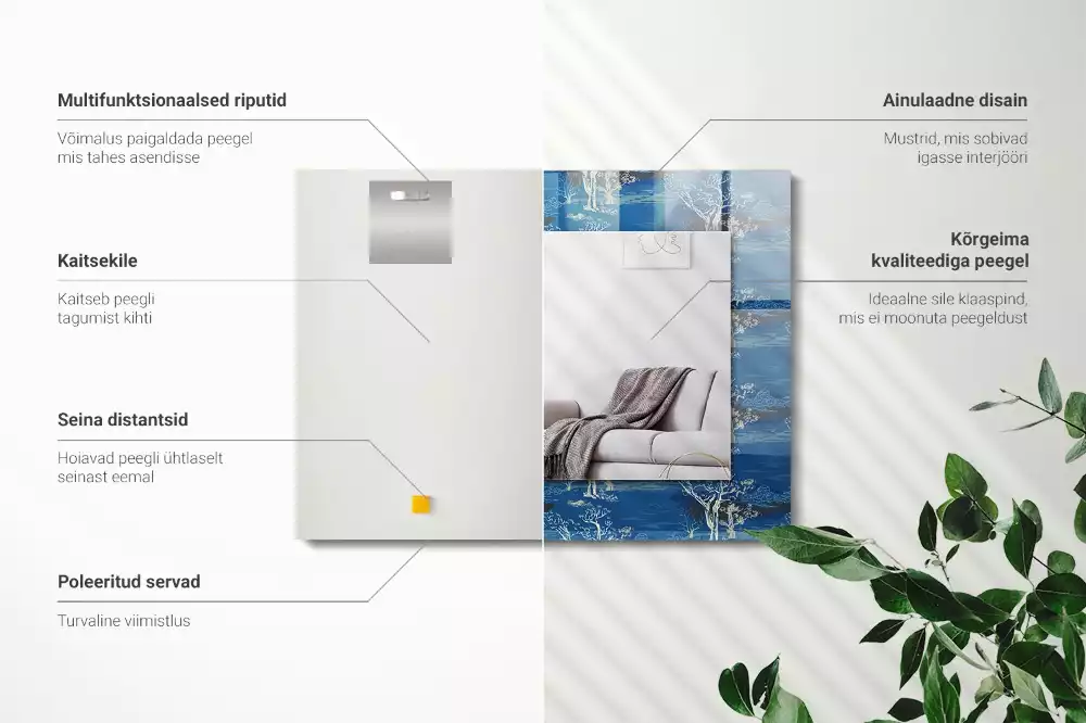 Obdélníkové dekorační zrcadlo Krajina stromů