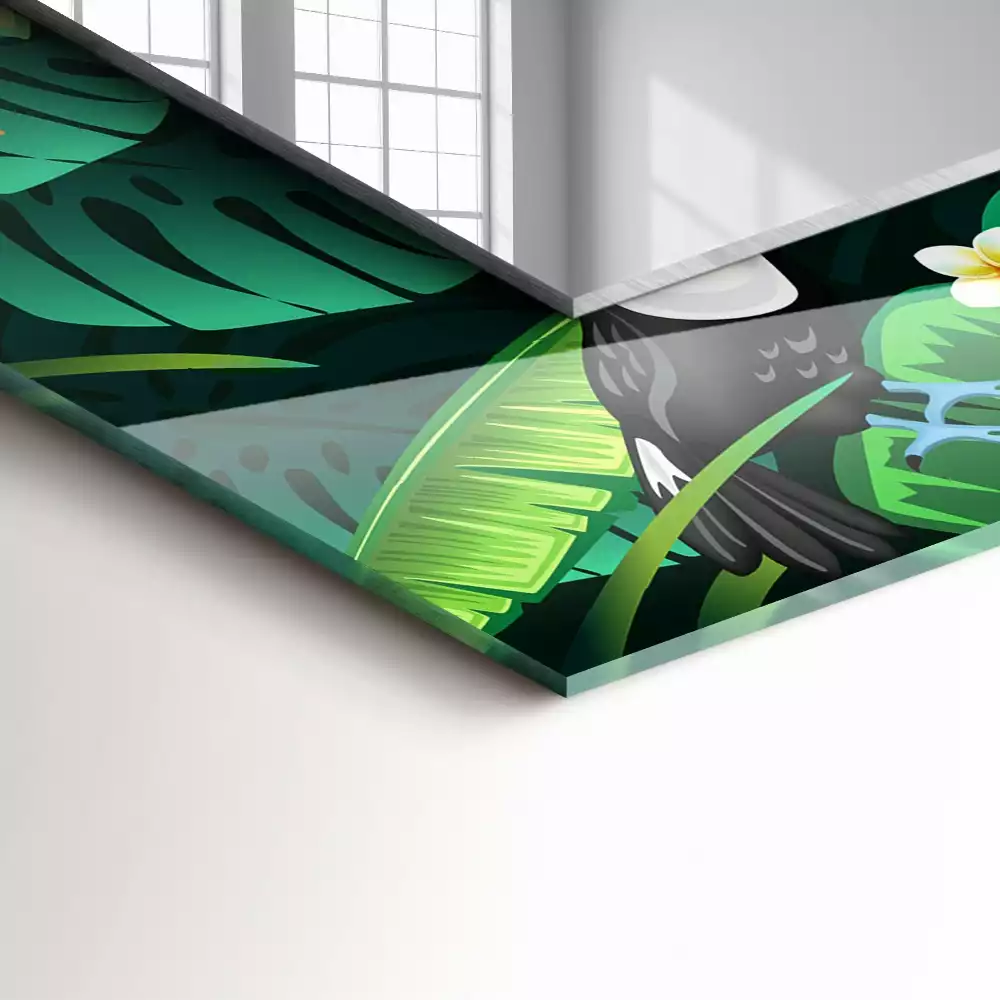 Obdélníkové dekorační zrcadlo Tukan opouští džungli