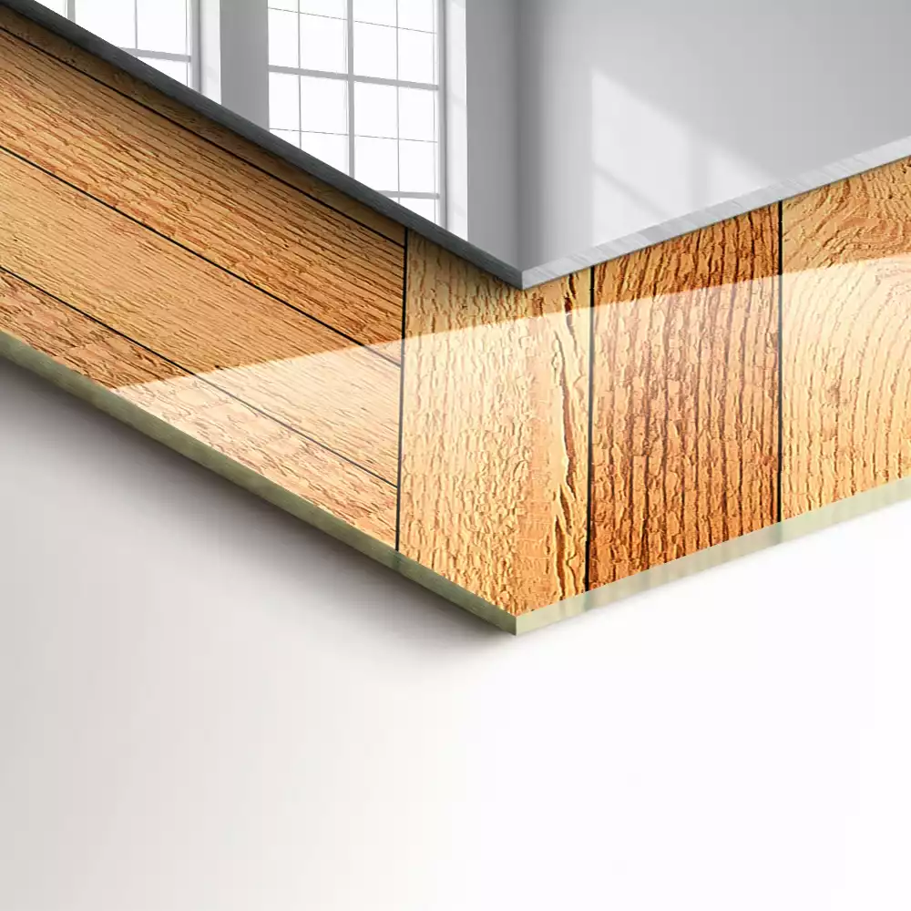 Obdélníkové dekorační zrcadlo Dřevěné parkety