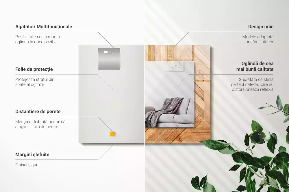 Obdélníkové dekorační zrcadlo Dřevěné parkety