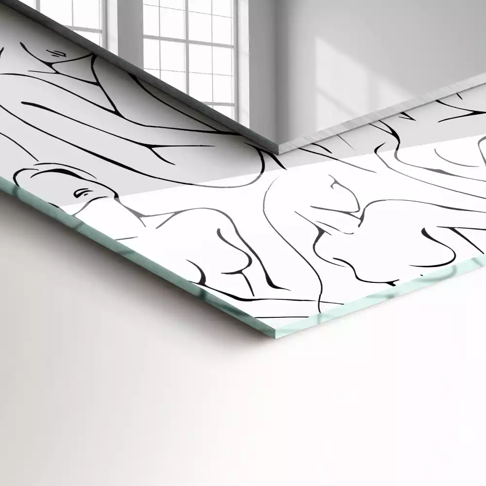 Obdélníkové dekorační zrcadlo Náčrt ženských siluet