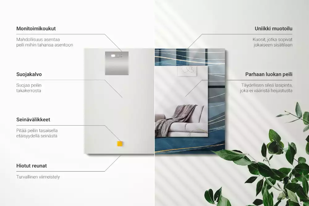 Obdélníkové dekorační zrcadlo Abstraktní linie