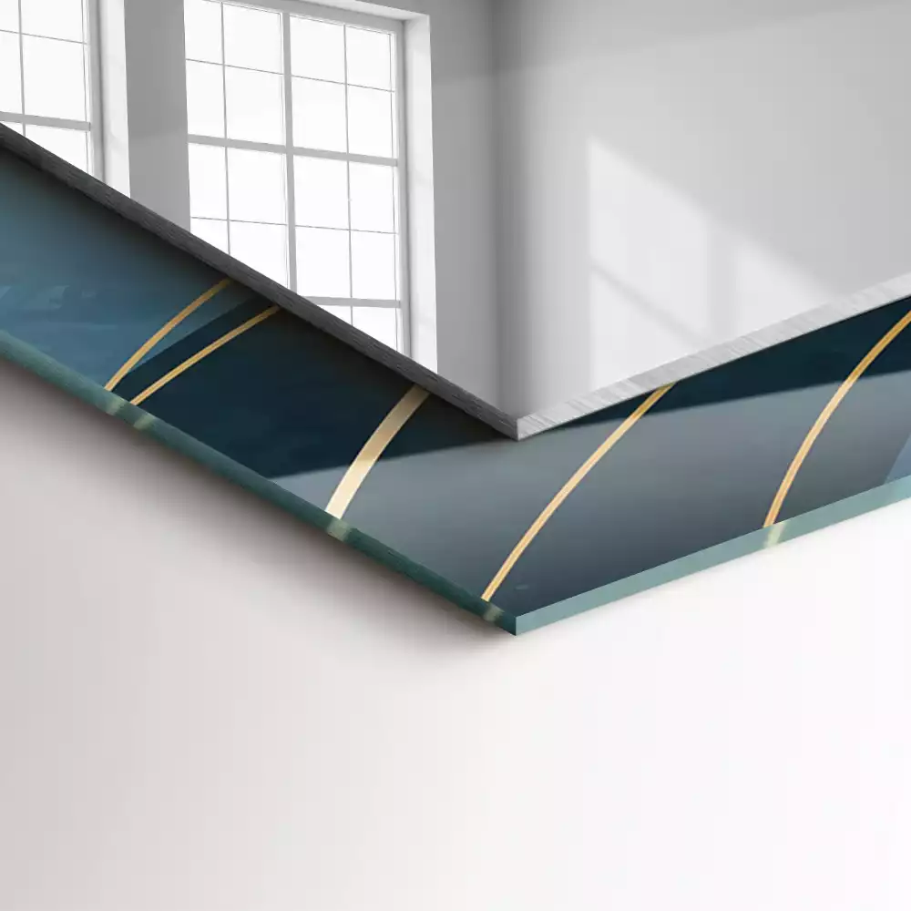 Obdélníkové dekorační zrcadlo Abstraktní linie