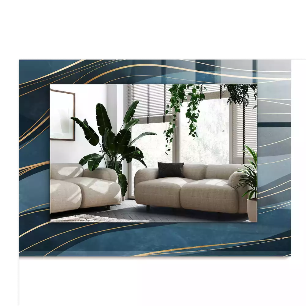 Obdélníkové dekorační zrcadlo Abstraktní linie