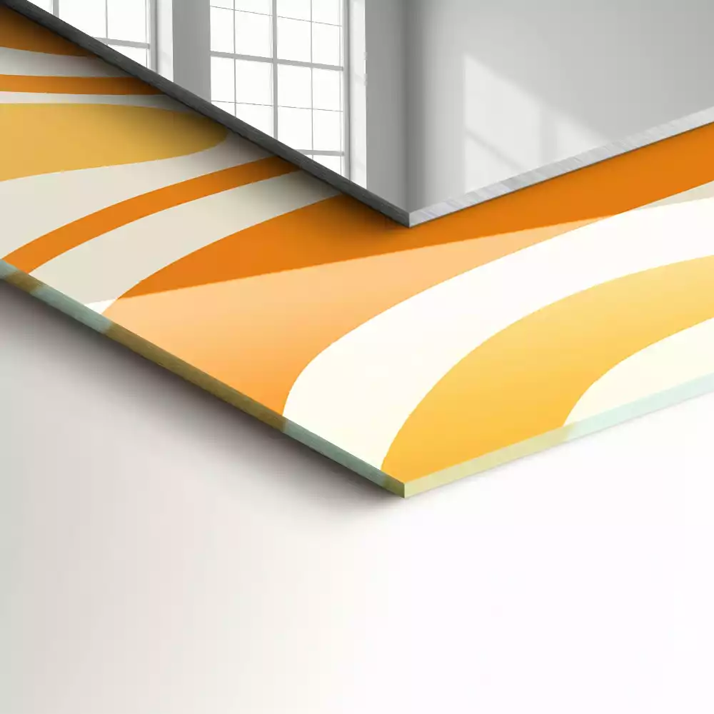 Obdélníkové dekorační zrcadlo Abstraktní oranžové vzory