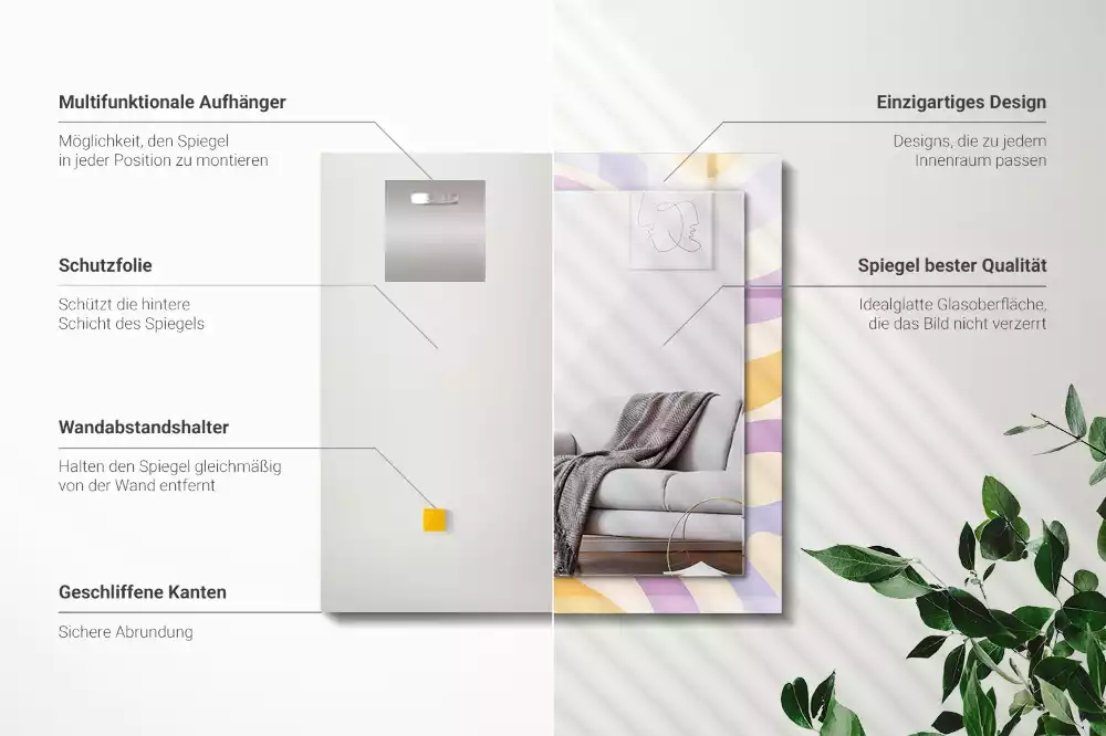 Obdélníkové dekorační zrcadlo Abstraktní barevné vzory