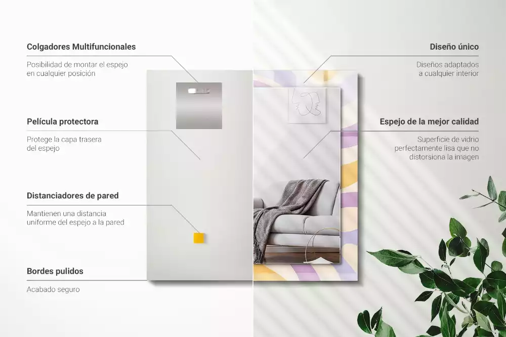 Obdélníkové dekorační zrcadlo Abstraktní barevné vzory