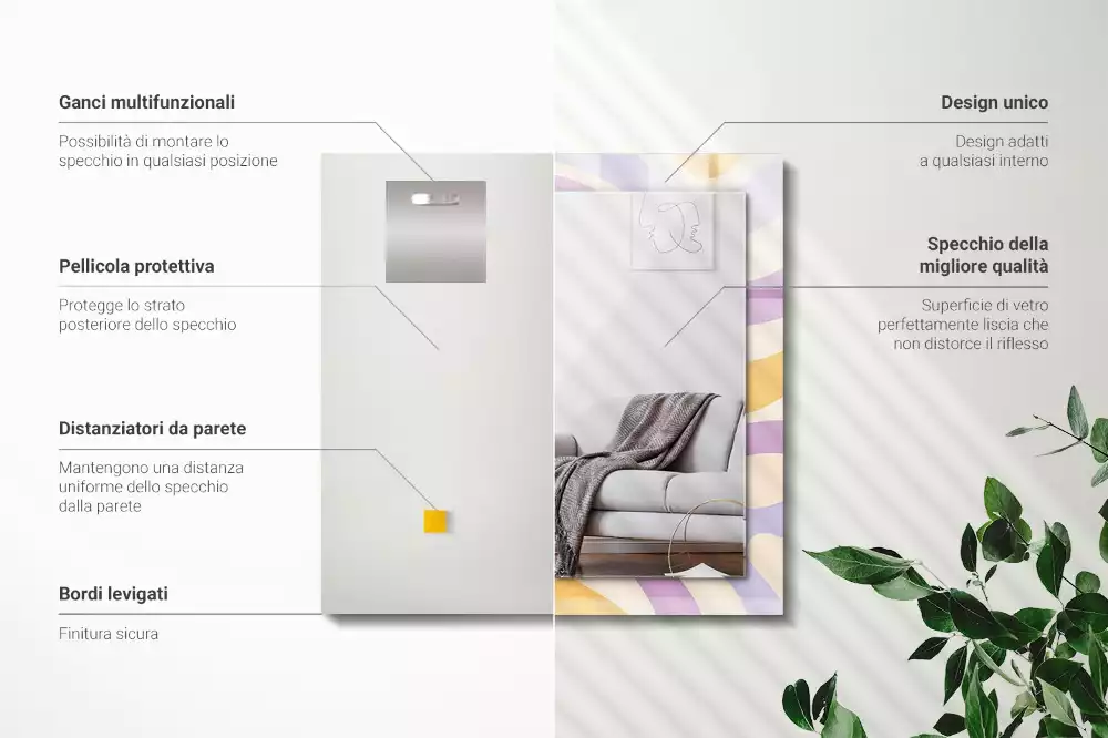 Obdélníkové dekorační zrcadlo Abstraktní barevné vzory