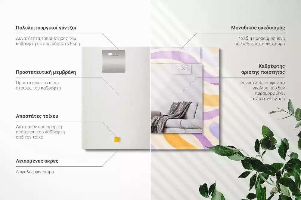 Obdélníkové dekorační zrcadlo Abstraktní barevné vzory