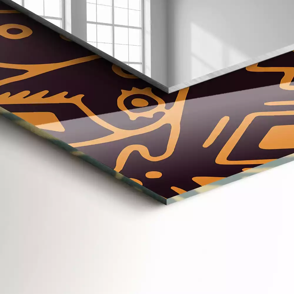 Obdélníkové dekorační zrcadlo Etnický Vzor