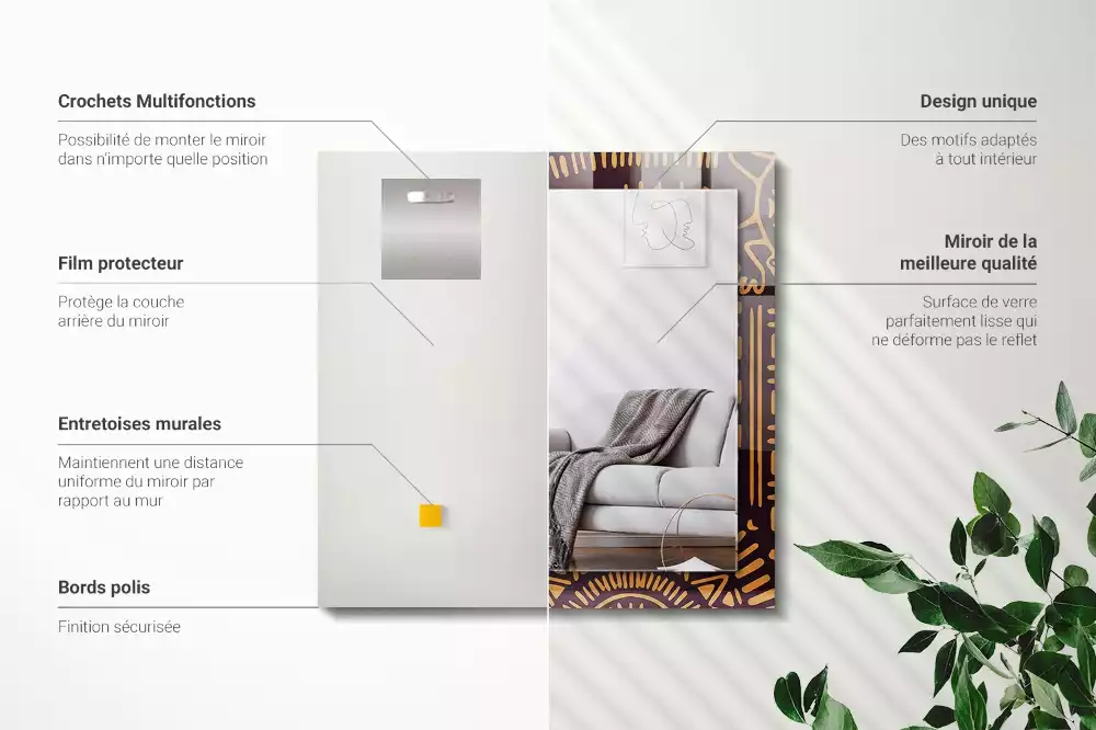 Obdélníkové dekorační zrcadlo Etnický Vzor