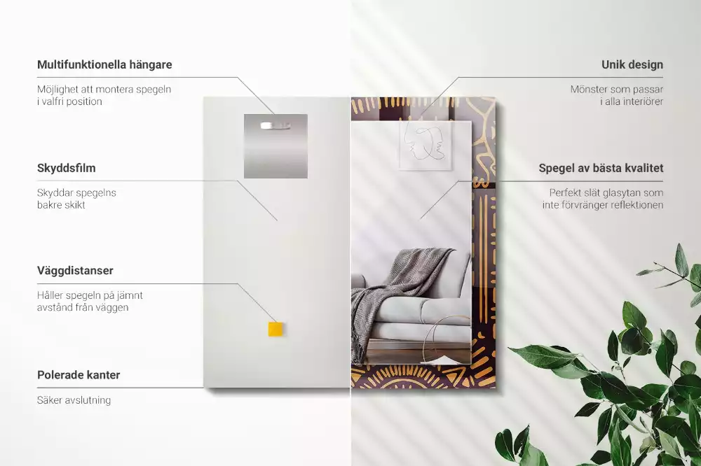 Obdélníkové dekorační zrcadlo Etnický Vzor