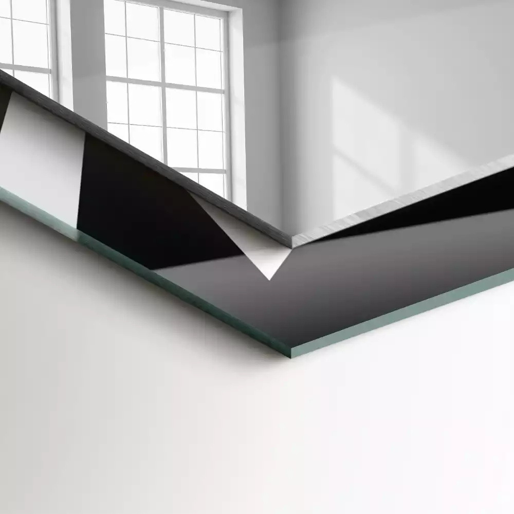 Obdélníkové dekorační zrcadlo Černá a bílá geometrie