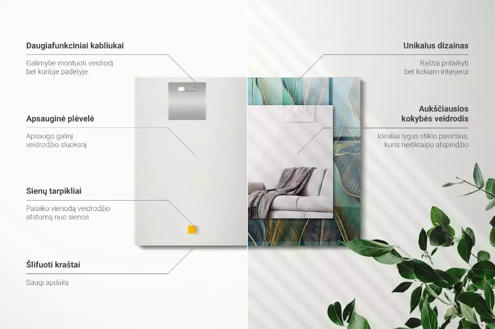 Obdélníkové dekorační zrcadlo Zanechává čáry