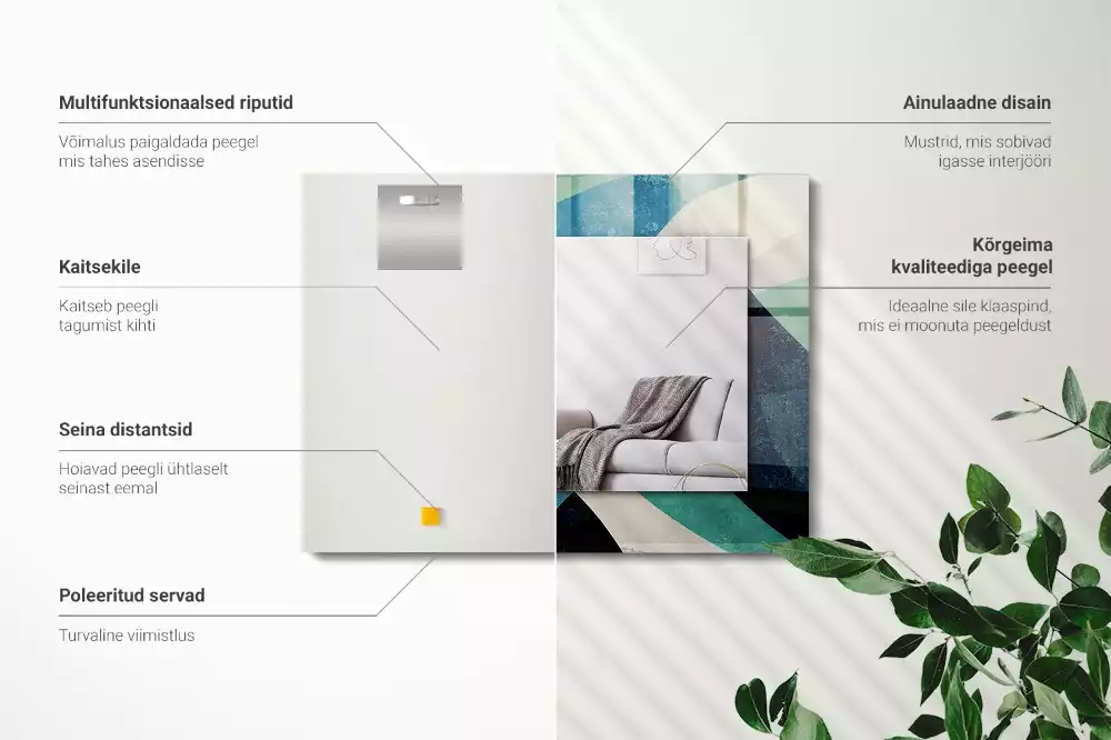 Obdélníkové dekorační zrcadlo Abstraktní barevné vzory