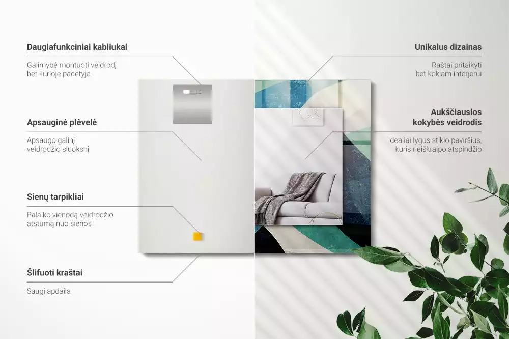 Obdélníkové dekorační zrcadlo Abstraktní barevné vzory