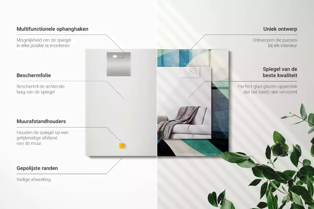 Obdélníkové dekorační zrcadlo Abstraktní barevné vzory