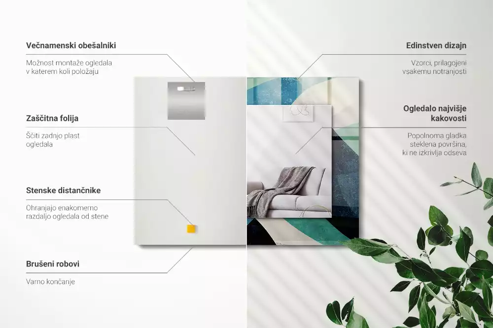 Obdélníkové dekorační zrcadlo Abstraktní barevné vzory