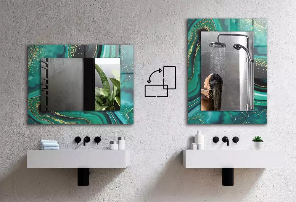 Obdélníkové dekorační zrcadlo Liška a sova