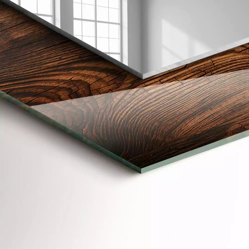 Obdélníkové dekorační zrcadlo Dřevěná deska textura