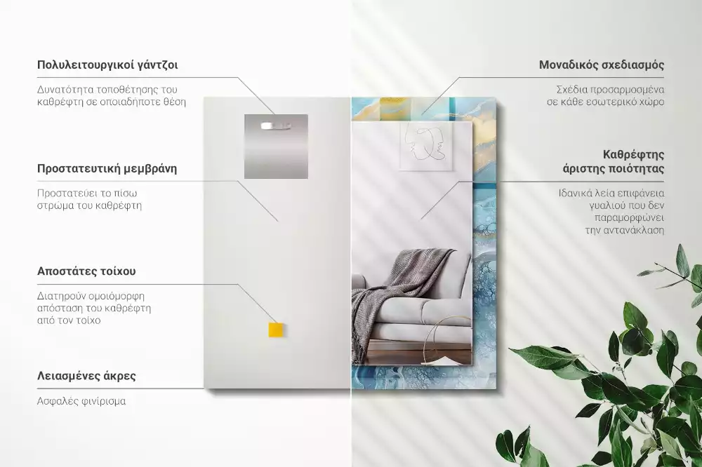 Obdélníkové dekorační zrcadlo Abstraktní mramorová pryskyřice