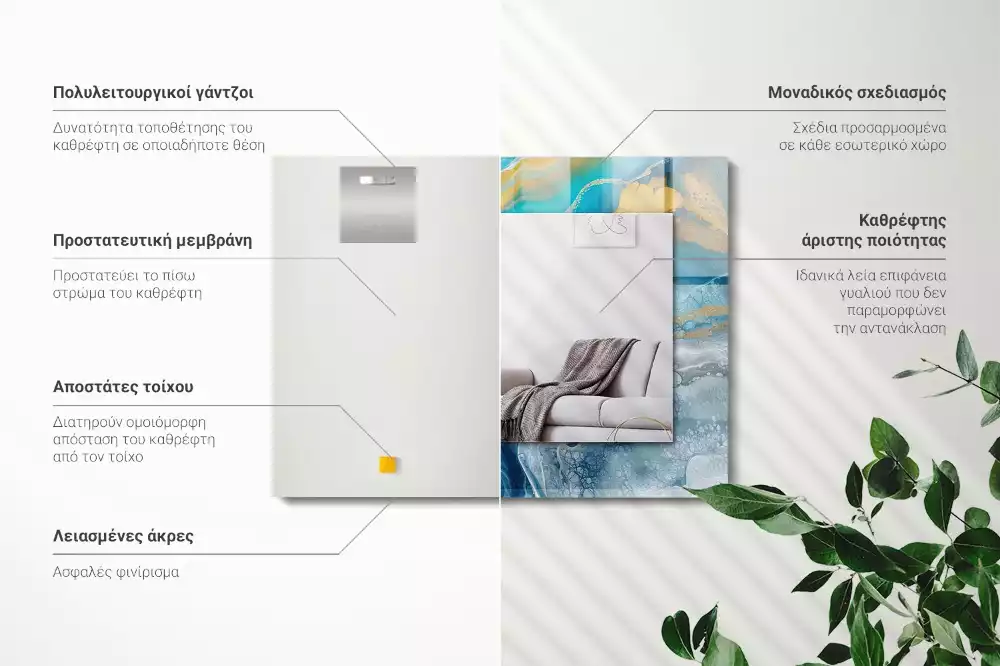 Obdélníkové dekorační zrcadlo Abstraktní mramorová pryskyřice